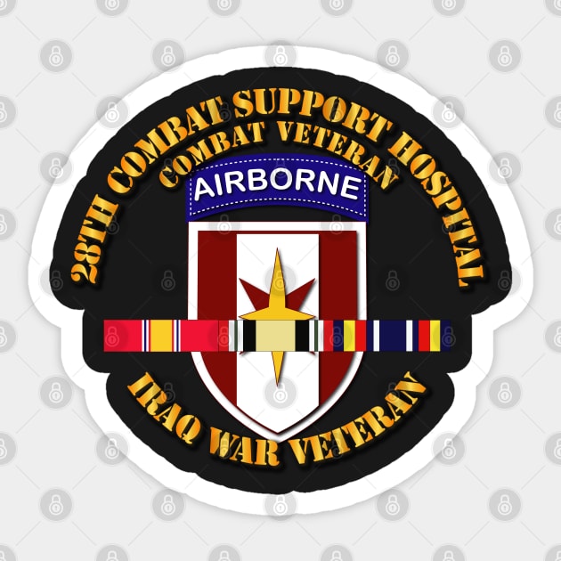 Army - 28th Cbt Sup Hospital - Iraq Vet  w SVC Ribbons Sticker by twix123844